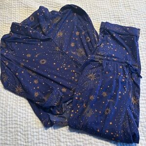 Navy and gold star pj set